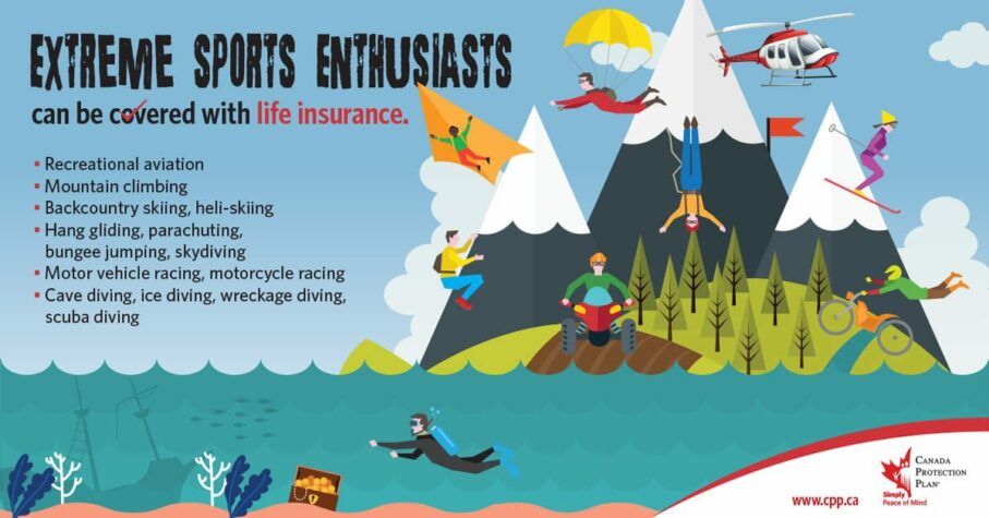 extreme sports enthusiasts covered with life insurance