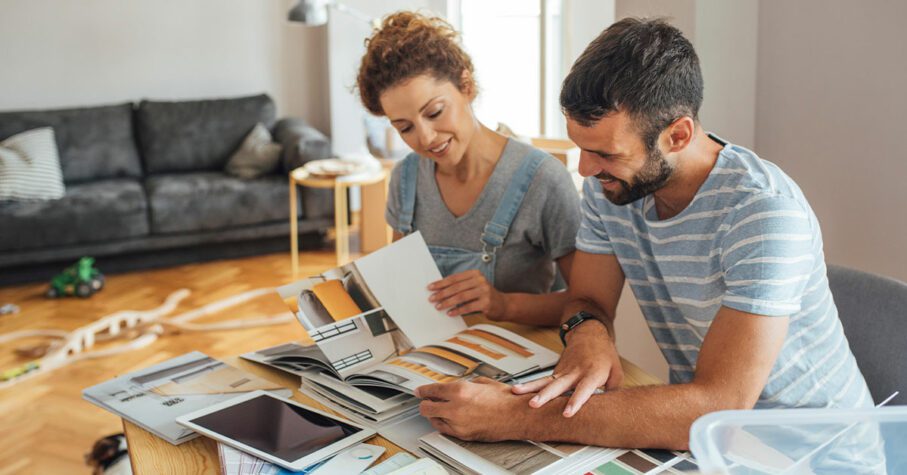 Couple deciding on home improvement