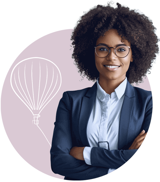 Young female professional standing with arms crossed