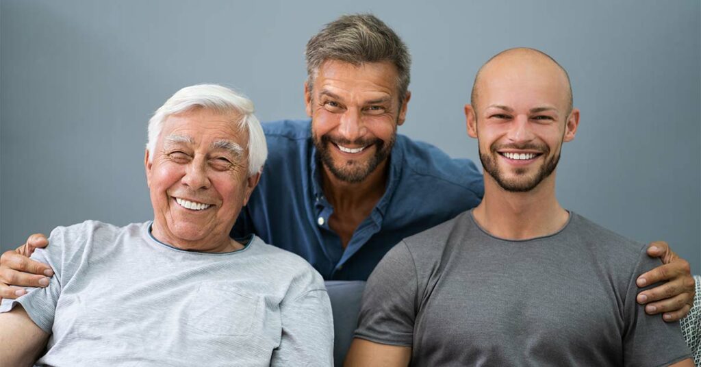 3 generations of healthy men
